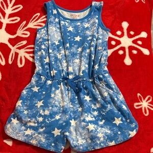 Cat & Jack Blue & White Starry Romper